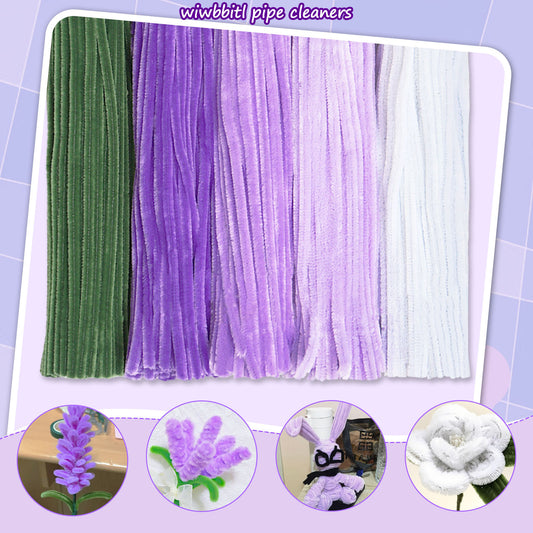 Pipe Cleaners Chenille Stems 526 Pieces – Color Scheme of Purple - Series Handcrafted Flowers, 12 Inch, Craft Supplies for DIY Art Projects, Kids Crafts, Floral Decoration, Classroom Use
