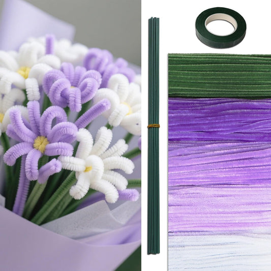 Pipe Cleaners Chenille Stems 526 Pieces – Color Scheme of Purple - Series Handcrafted Flowers, 12 Inch, Craft Supplies for DIY Art Projects, Kids Crafts, Floral Decoration, Classroom Use